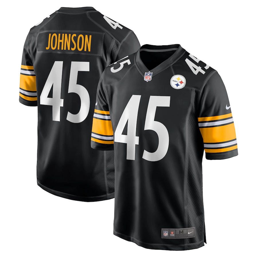Men Pittsburgh Steelers #45 Buddy Johnson Nike Black Player Game NFL Jersey